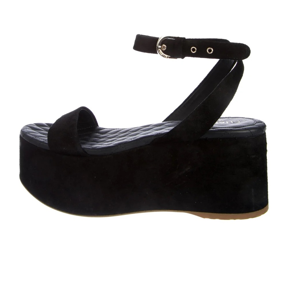Chanel 38 platform wedge sandals 38
